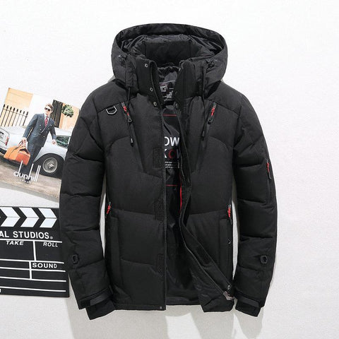 White Duck Down Jacket Warm Hooded Thick Down Jacket-MF01214-Veeddydropshipping