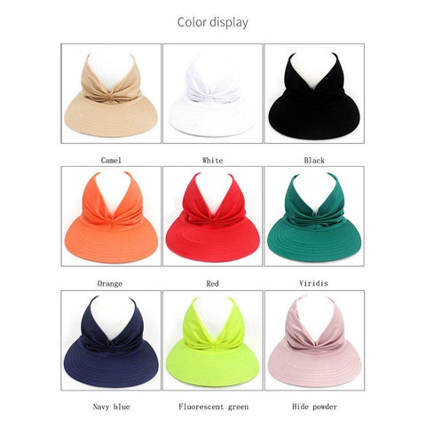 2022 Flexible Adult Hat for Women Anti-UV Wide Brim Visor Hat Easy To Carry Travel Caps -OS00218-Veeddydropshipping