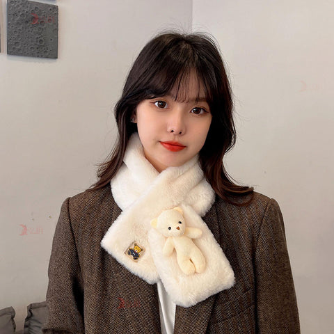 Plush Bear Neck Warm Soft Scraf-WF01214-Veeddydropshipping