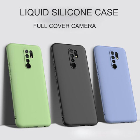 for redmi9 New upgrade full cover camera liquid silicone phone case for xiaomi redmi 9-PA00325-Veeddydropshipping