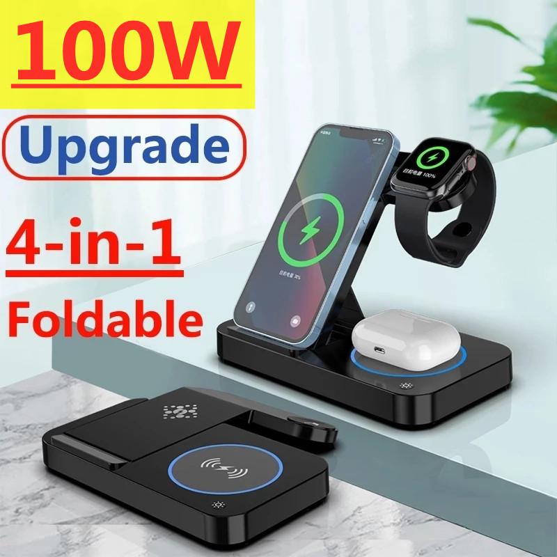 100W 4 in 1 Wireless Charger Stand Foldable  Fast Charging Station For iPhone-PA01057-Veeddydropshipping