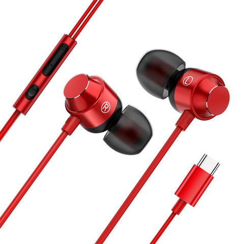 Metal in ear type-C earphone wired earphone with earplug subwoofer earphone-CE00159-Veeddydropshipping