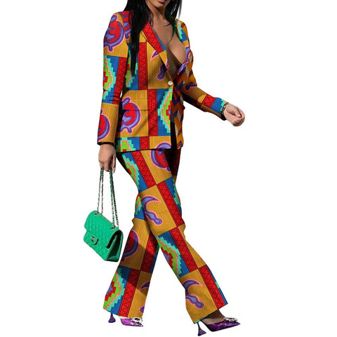 African Wax Print Dashiki Suit for Women-WF01734-Veeddydropshipping
