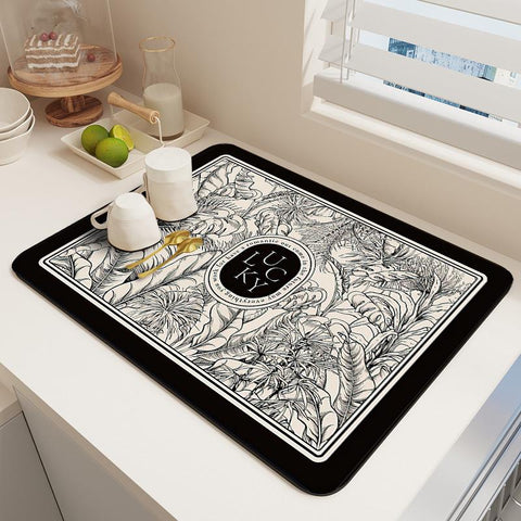 Coffee Drain Pad Crystal Velvet Mat-HA00419-Veeddydropshipping