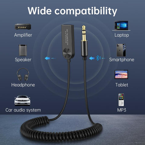 Bluetooth Aux Adapter Dongle USB To 3.5mm Jack Car Audio Aux Bluetooth -CE01253-Veeddydropshipping