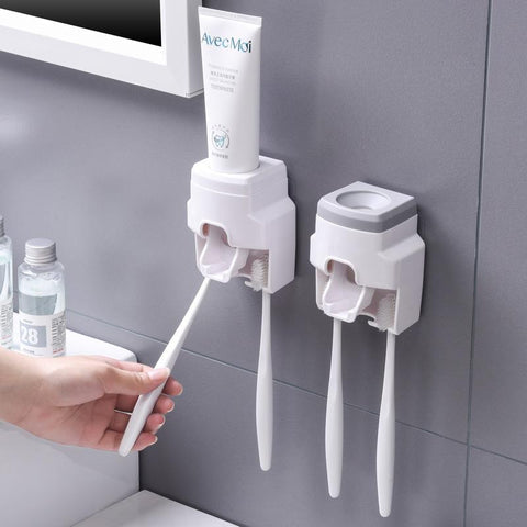 Toothbrush Holder Set Toothpaste Dispenser-HA01022-Veeddydropshipping