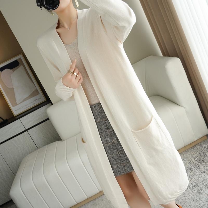 Women Cashmere Casual Long Knitted Cardigan sweater coat-Veeddydropshipping