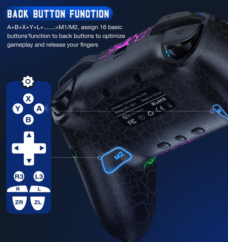 9 RGB Light Wireless Controller For Nintendo Switch/OLED/Lite/Android/IOS/ PC -CE01343-Veeddydropshipping