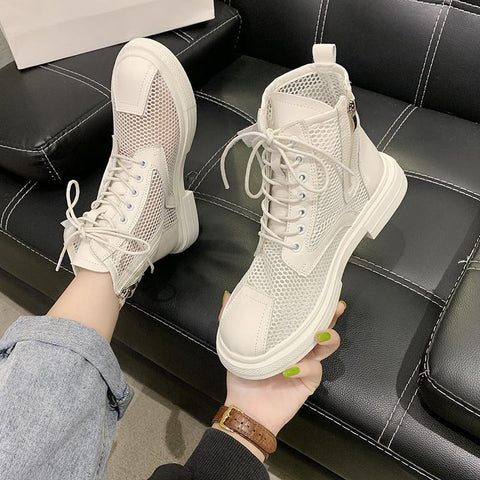New Breathable Comfortable Zipper Lace Up Women&#39;s-BS01029-Veeddydropshipping