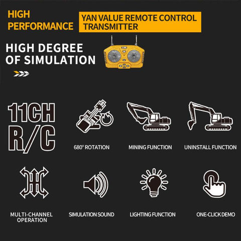 Remote Control Excavator Bulldozer RC Car Toys Dump Truck Electric-TB01454-Veeddydropshipping