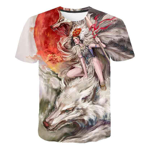 Animal Wolf T Shirt Kids Boys Clothes Summer Short Sleeve Girls Tops-TB01168-Veeddydropshipping