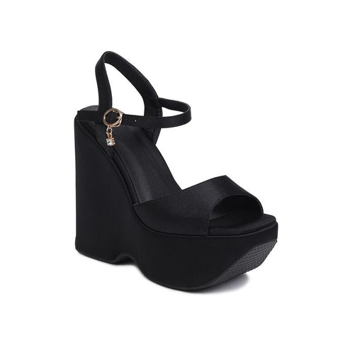 Women Peep Toe Punk Style High Wedges Heels Shoes Wedding-BS00840-Veeddydropshipping