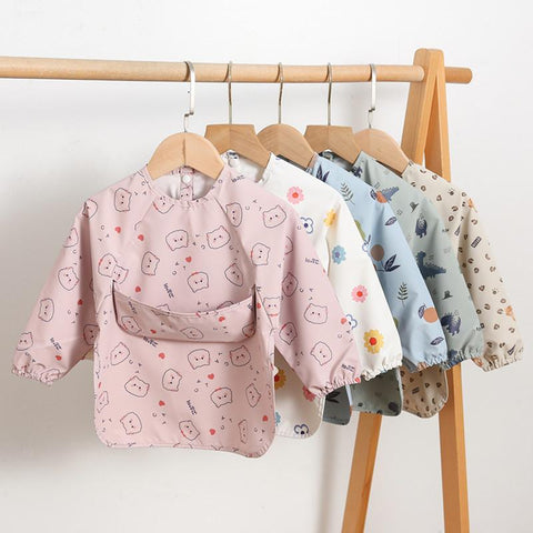 Waterproof and dirt-proof baby long sleeve bib Child feeding bib easy to clean-Veeddydropshipping-1