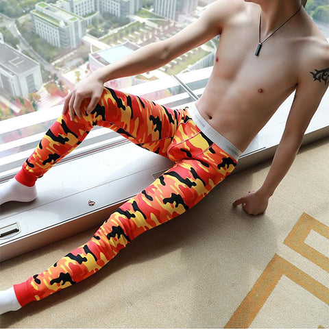 Pants Bottoms Winter Men Long Johns Thicken  Pajama Low Rise-MF01550-Veeddydropshipping