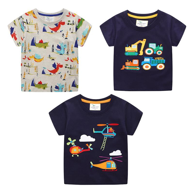 Boys Cotton T-Shirts Kid Summer Clothing-Veeddydropshipping