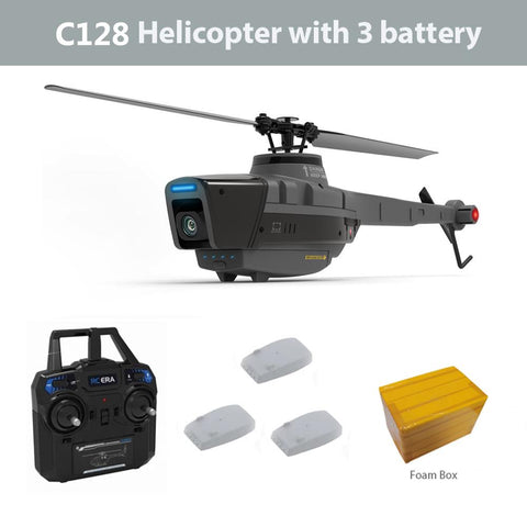 C128 2.4G RC Helicopter 4 propellers 720P Camera 6 axis electronic gyroscope-TB01391-Veeddydropshipping