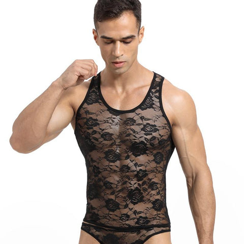 Tank Tops Sexy Transparent Mesh Elastic Fitted-MF00019-Veeddydropshipping