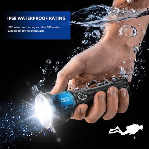 Most Powerful XHP100 Diving Led Flashlight 18650 Rechargeable-TI00953-Veeddydropshipping