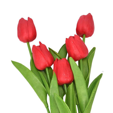 Tulip PU Artificial Flower Real Touch Bouquet-HA00658-Veeddydropshipping