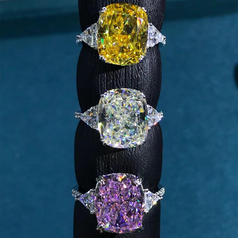 100% 925 Sterling Silver  Moissanite  Diamonds Wedding Engagement Ring-JW00100-Veeddydropshipping