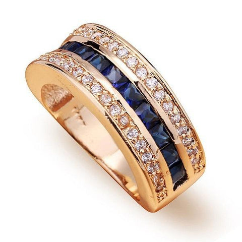 Sapphire Full Diamond 18k Gold Rings-JW00022-Veeddydropshipping