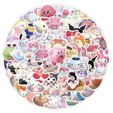 100pcs 3D Avatar Sanrio Sticker Cartoon Cute DIY Sticker Waterproof Anime-TB01637-Veeddydropshipping