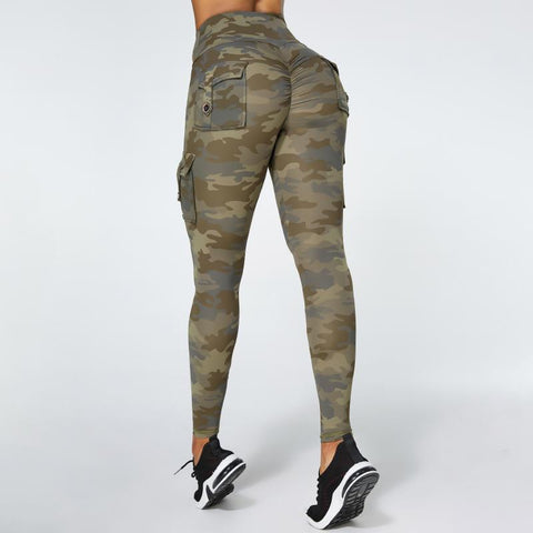 Camouflage Yoga Pants Women Fitness Leggings Workout Sports With Pocket Sexy -OS00853-Veeddydropshipping
