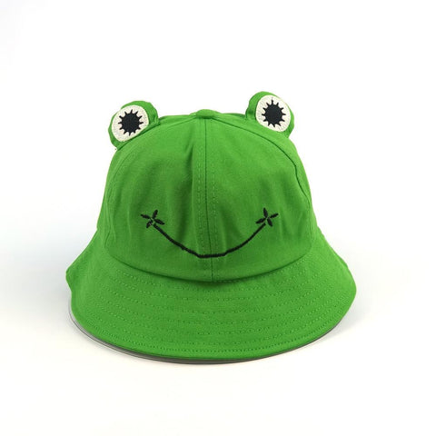 Children&#39;s Korean-Style Cute Frog Fisherman Hat Cotton Embroidered-TB00458-Veeddydropshipping