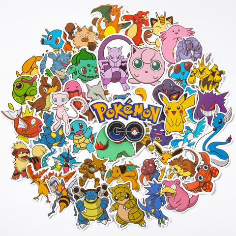 50/100Pcs Pokemon Stickers Kawaii Pikachu Skateboard Bicycle-TB01626-Veeddydropshipping