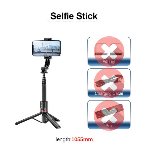 Foldable Wireless Bluetooth Selfie Stick Tripod with Bluetooth shutter Fill Light Aluminum -CE00314-Veeddydropshipping