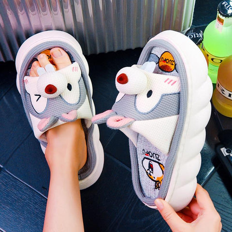 Linen Women Slippers Spring Summer Indoor Shoes-BS01211-Veeddydropshipping
