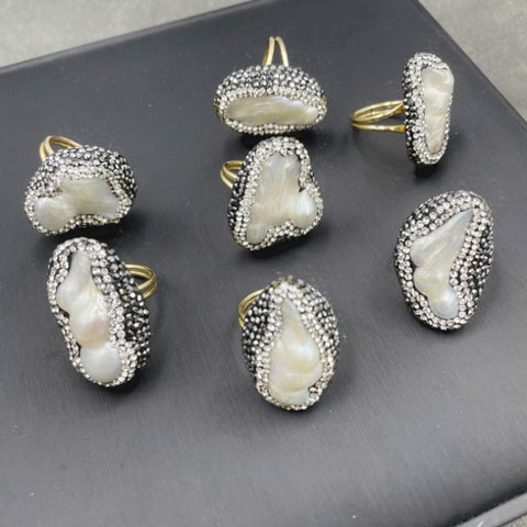 Natural Baroque freshwater pearl ring is the best jewelry gift -JW00402-Veeddydropshipping