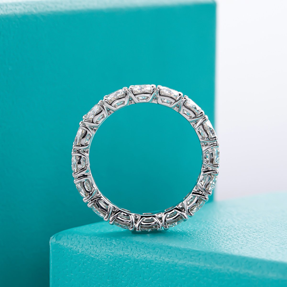 4mm D Color Moissanite Eternity Band Ring 925 Sterling Silver -JW00004-Veeddydropshipping