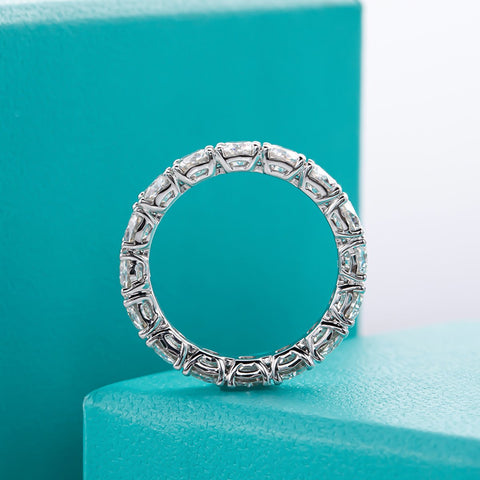 4mm D Color Moissanite Eternity Band Ring 925 Sterling Silver -JW00004-Veeddydropshipping