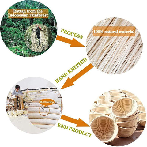 Fermentation Basket Banneton Bread Proofing Baskets-HA01183-Veeddydropshipping
