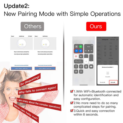 MOES New WiFi RF Smart Ceiling Fan Light Control Smart Life/Tuya APP-TI01127-Veeddydropshipping