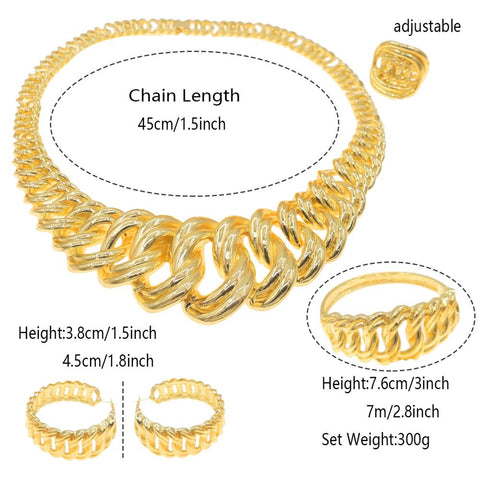 Fashion Woman Necklace Jewelry Set Gold Plated Pendant Wedding -JW00331-Veeddydropshipping