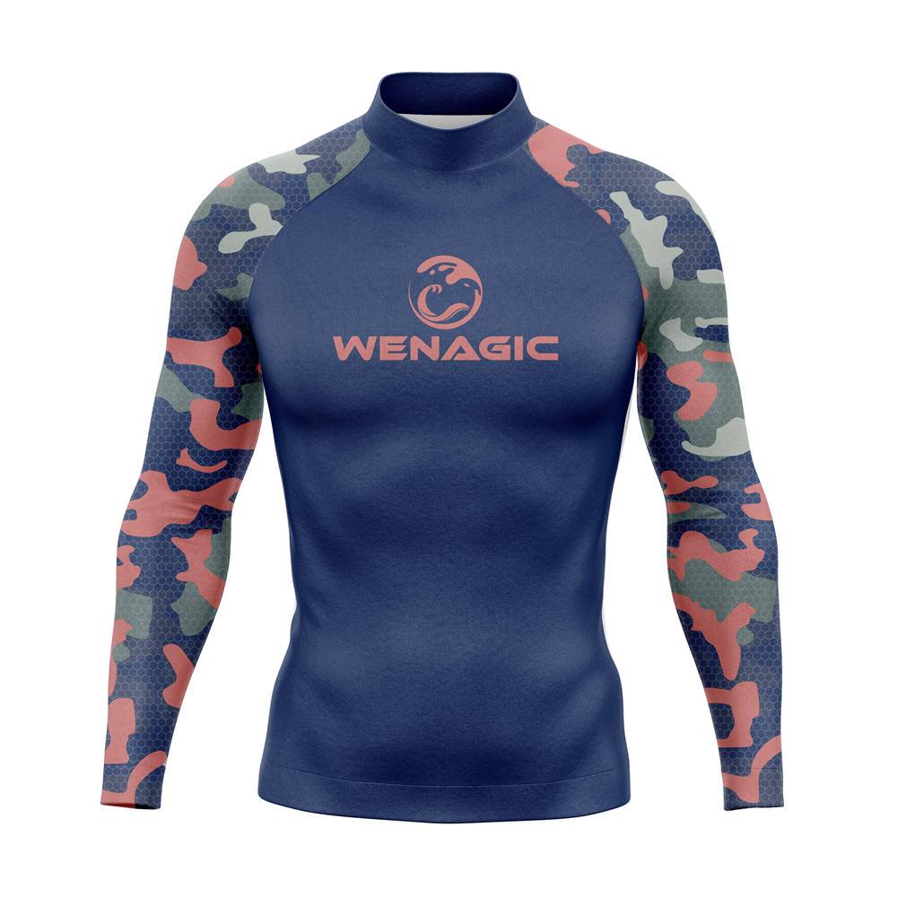 Men UV Protect Swimwear Camouflage Long Sleeve Swimsuit Rashguard Surfing -OS00261-Veeddydropshipping