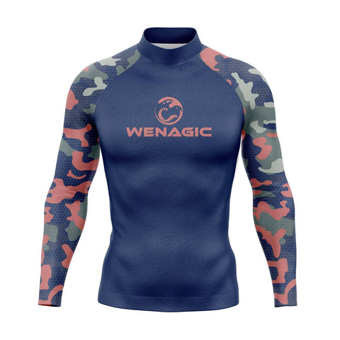 Men UV Protect Swimwear Camouflage Long Sleeve Swimsuit Rashguard Surfing -OS00261-Veeddydropshipping