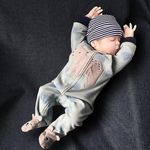 Baby Pajamas Zipper Fleece Newborn Girls Romper Warm Winter-TB00291-Veeddydropshipping