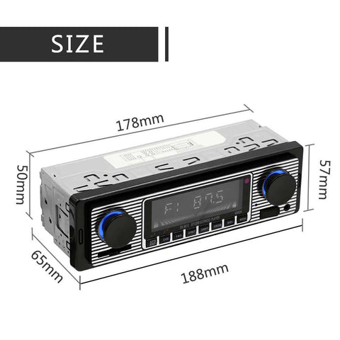 Bluetooth Car Radio Vintage Dual Knob MP3 Player FM Tuner Stereo-AM00648-Veeddydropshipping
