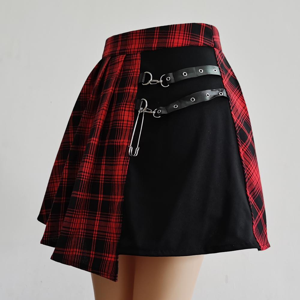 Women Punk Irregular Mini Pleated Skater Skirt-WF00501-Veeddydropshipping