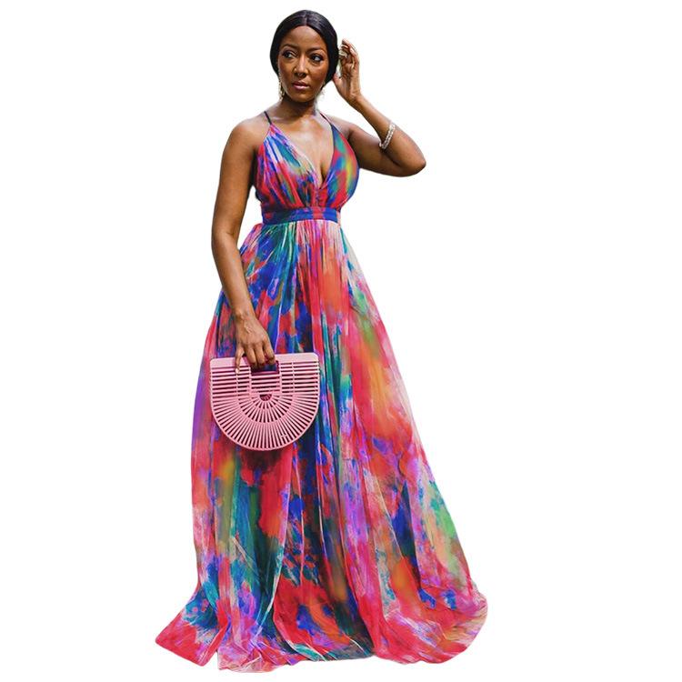 African WomenSexy Backless Maxi Dress-Veeddydropshipping