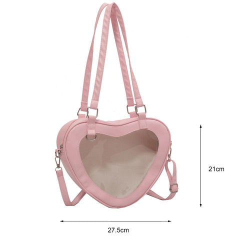 Bag Love Heart Shaped Clear Underarm Tote for Women-BS00231-Veeddydropshipping