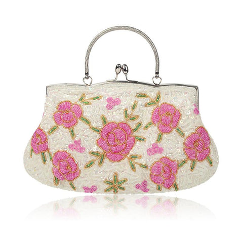 Evening Bags Handmade Beaded Flower Fine Party Purses-BS00233-Veeddydropshipping