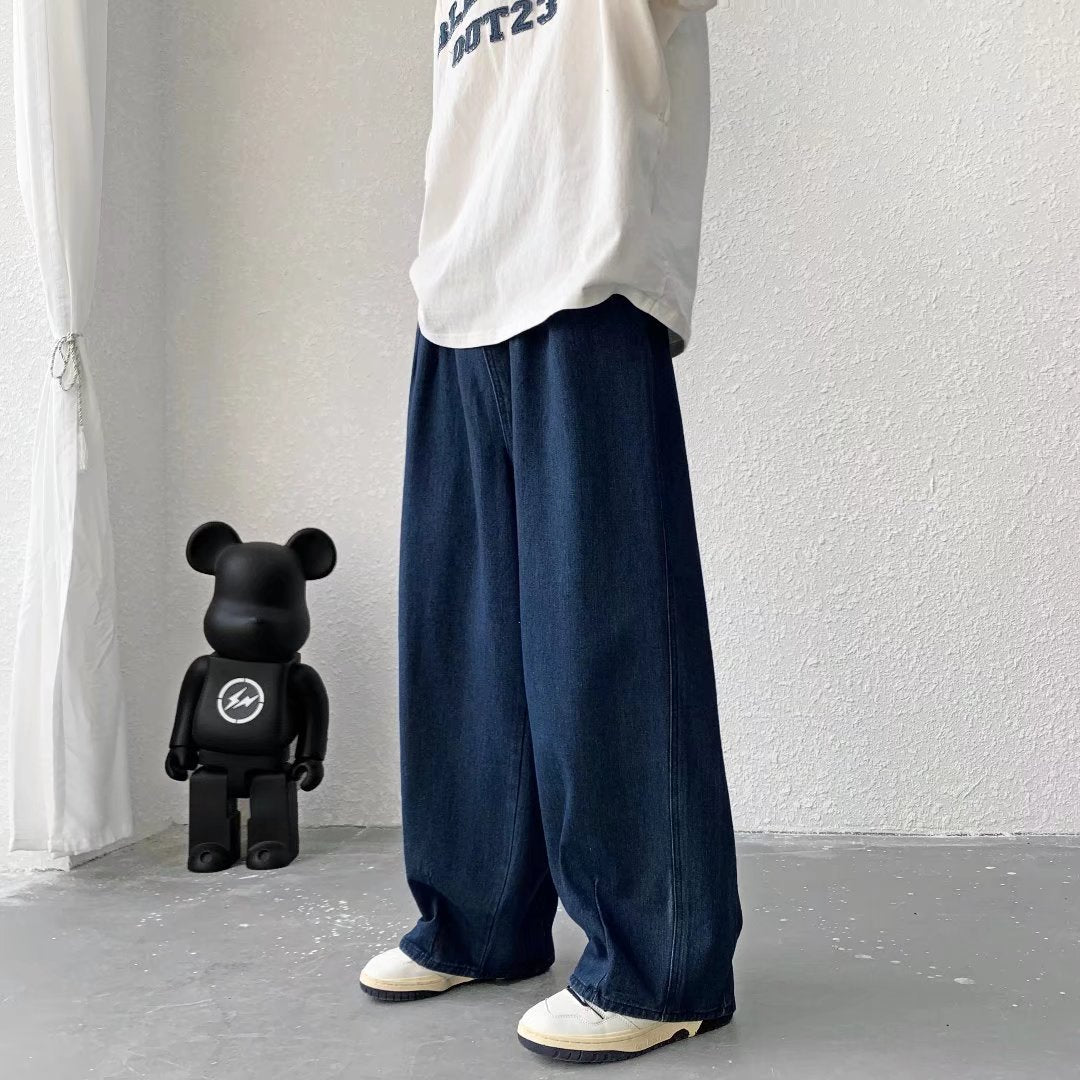 Simple All-match Wide Leg Pants Trousers Men Hip Hop-MF00513-Veeddydropshipping