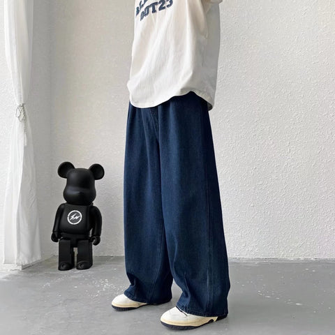 Simple All-match Wide Leg Pants Trousers Men Hip Hop-MF00513-Veeddydropshipping