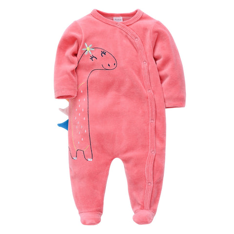 Christmas Velvet New Baby Girl Rompers roupas de bebe Long-TB00319-Veeddydropshipping