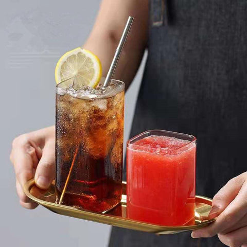 Square Glass Cup Mug Heat-Resistant Water Cups-HA01278-Veeddydropshipping