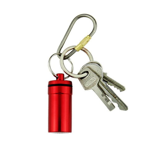Stainless Steel Medicine Bottle Keychain Case Container-HA00792-Veeddydropshipping